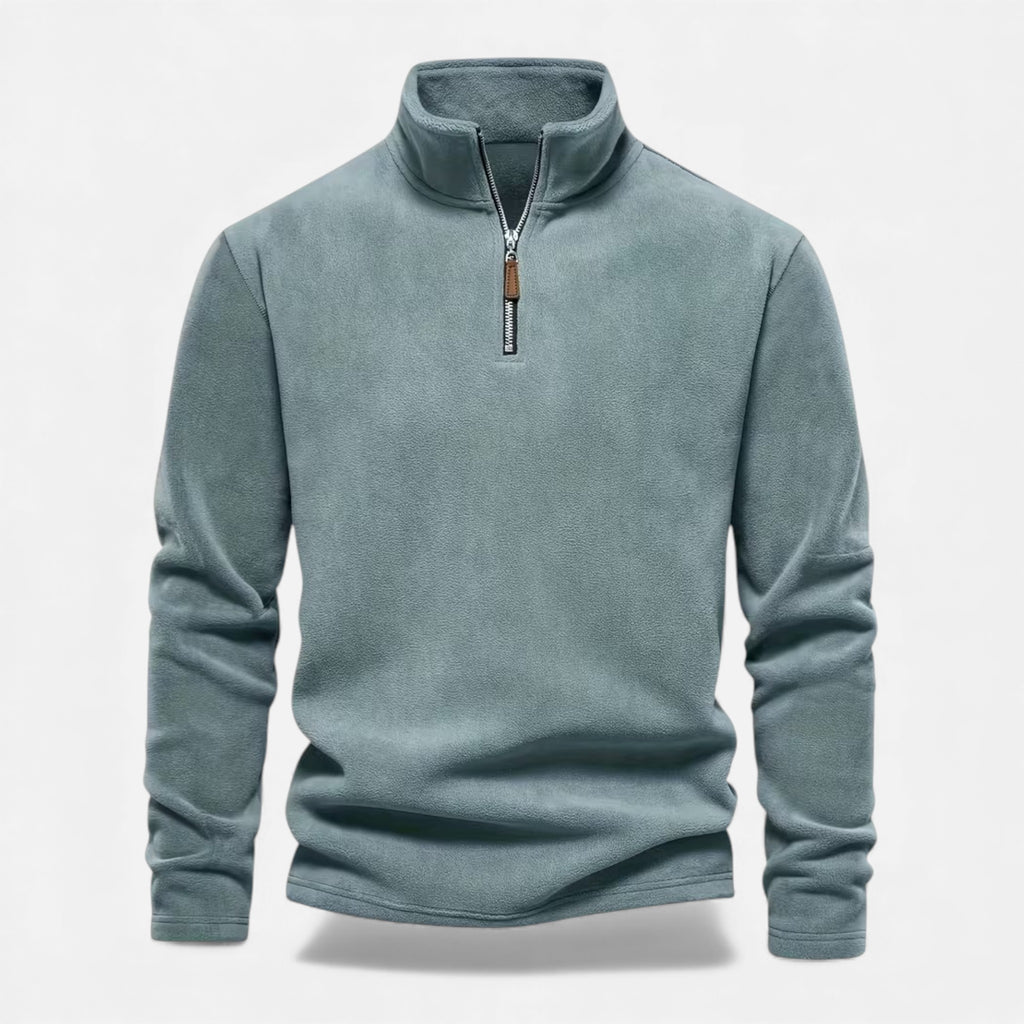 Monvéline | Men’s Lamb-Fleece Sweatshirt – Heritage Stand Collar