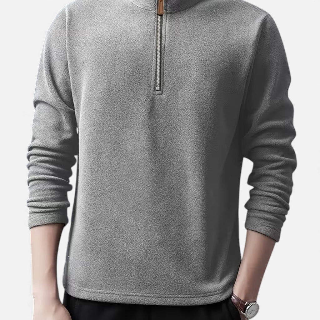 Monvéline | Men’s Lamb-Fleece Sweatshirt – Heritage Stand Collar