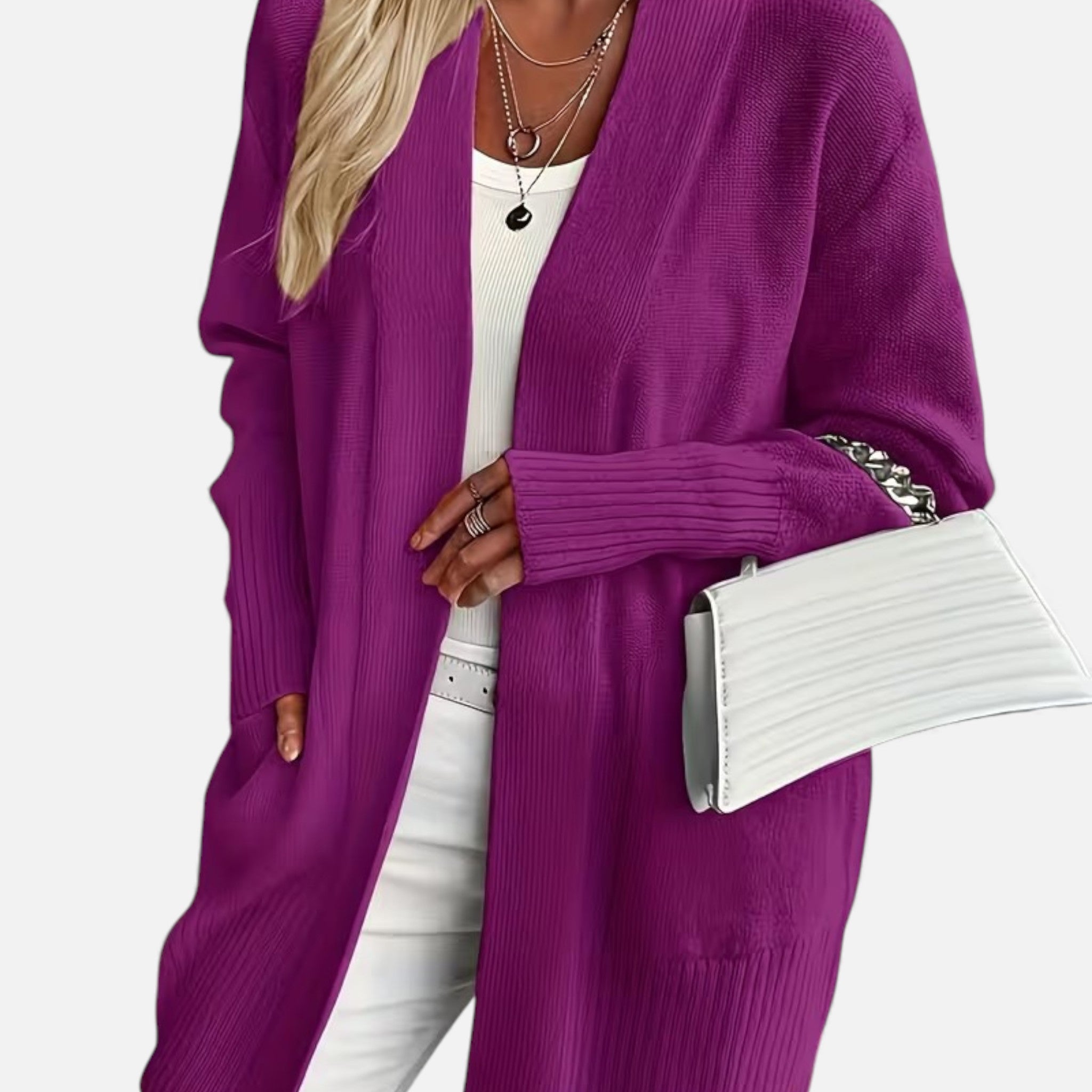 Monvéline | Women’s Knit Cardigan – Longline Everyday Elegance