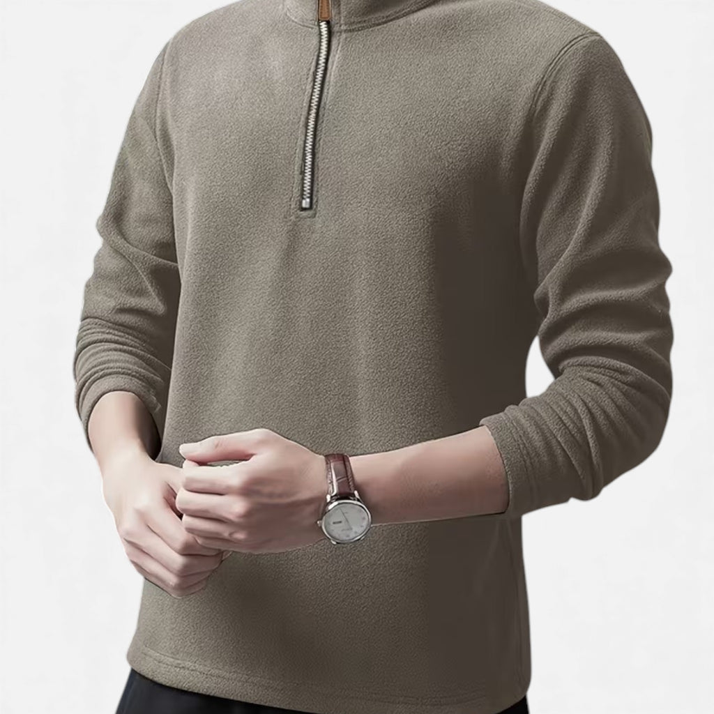 Monvéline | Men’s Lamb-Fleece Sweatshirt – Heritage Stand Collar