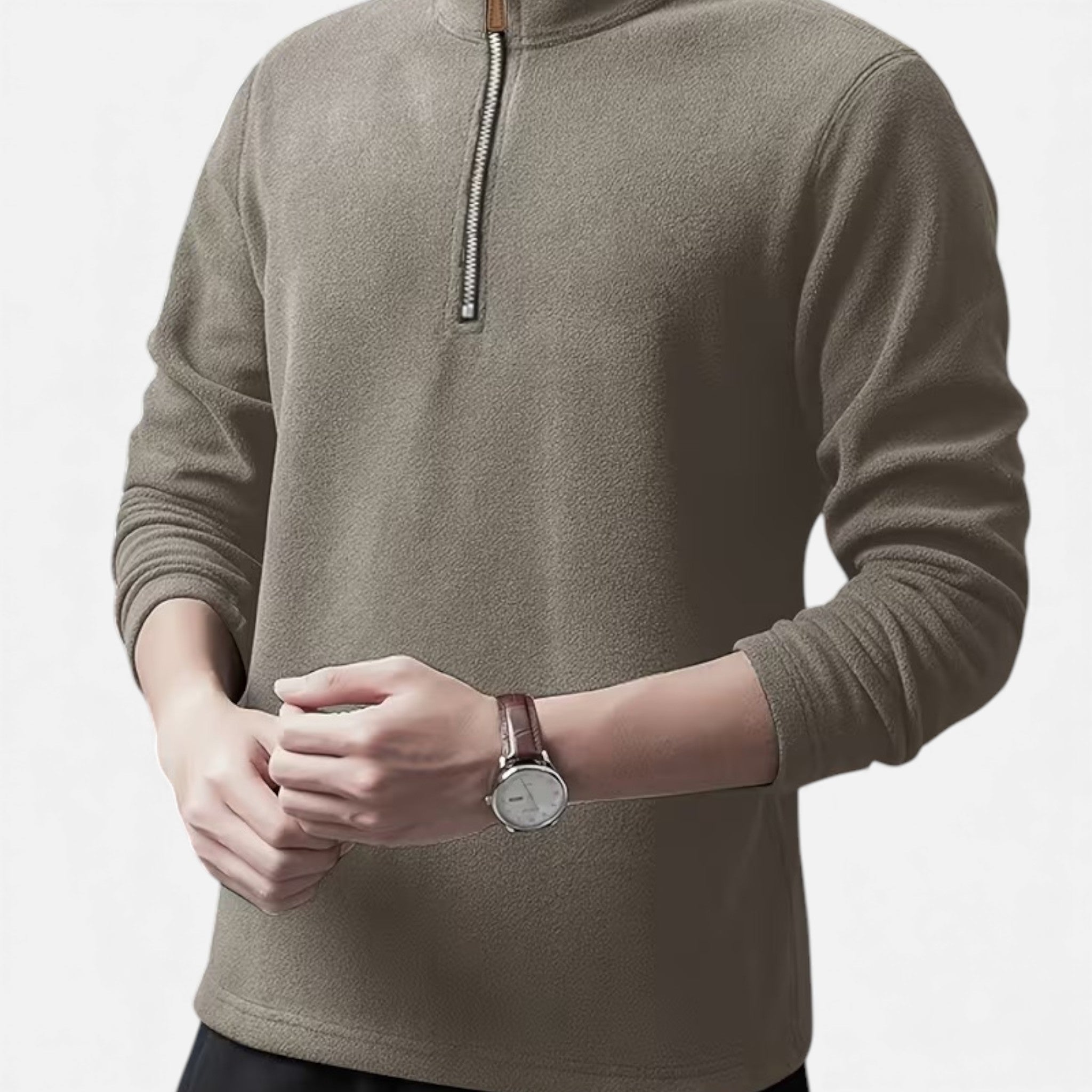 Monvéline | Men’s Lamb-Fleece Sweatshirt – Heritage Stand Collar