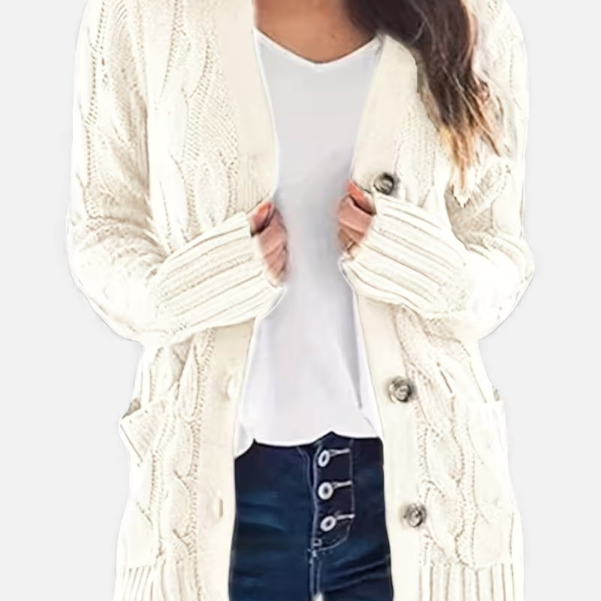 Monvéline | Women’s Cable Knit Cardigan – Heritage Soft-Touch Warmth