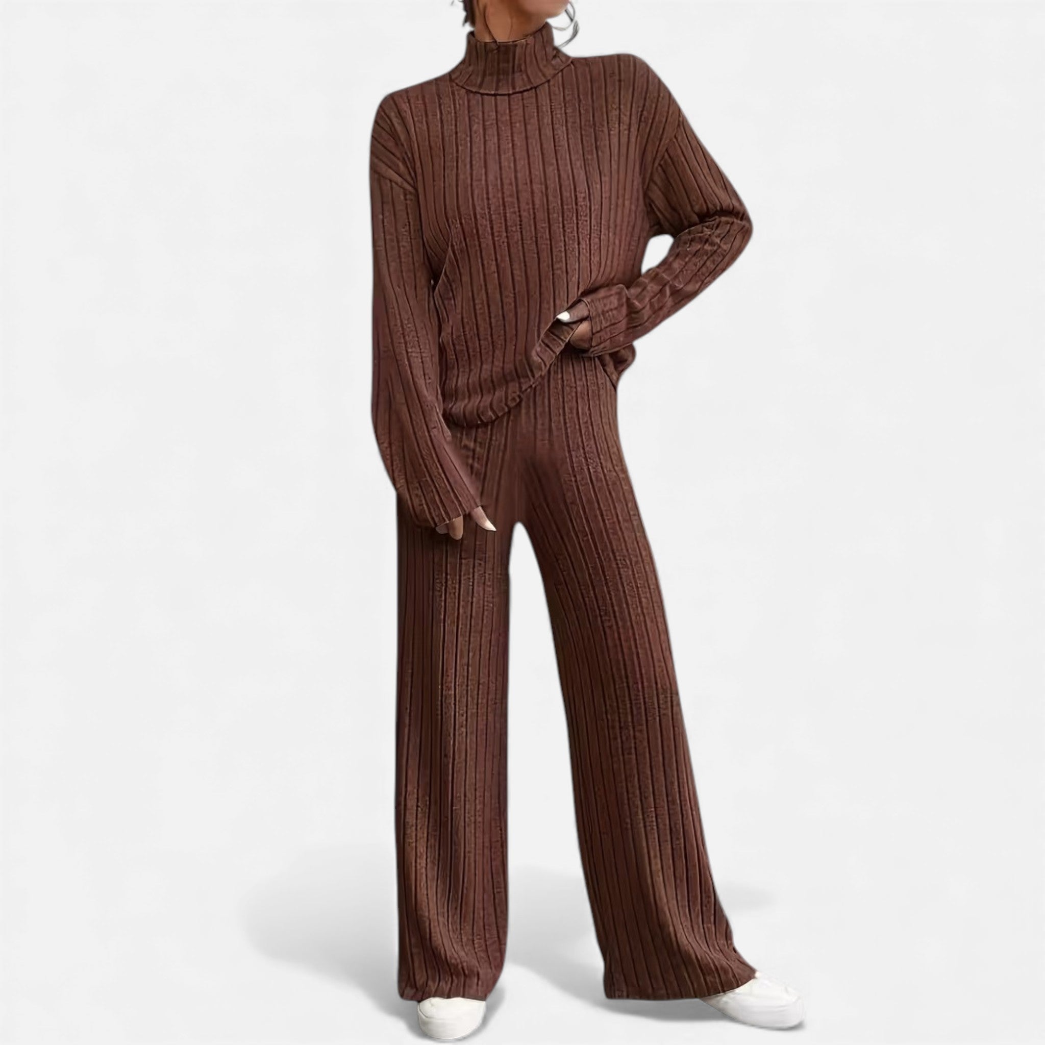 Monvéline | Women’s Two-Piece Set – Refined Ribbed Comfort