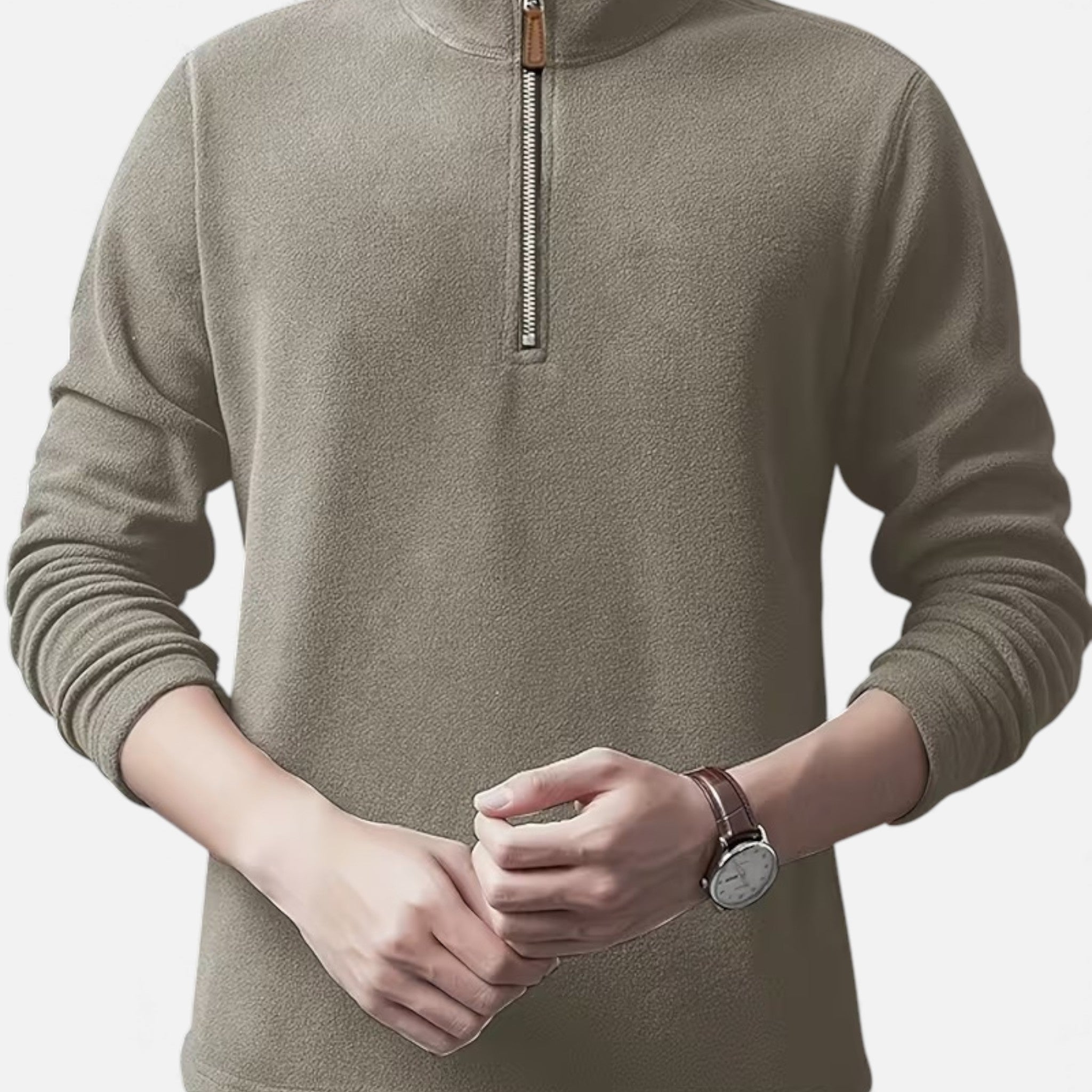 Monvéline | Men’s Lamb-Fleece Sweatshirt – Heritage Stand Collar