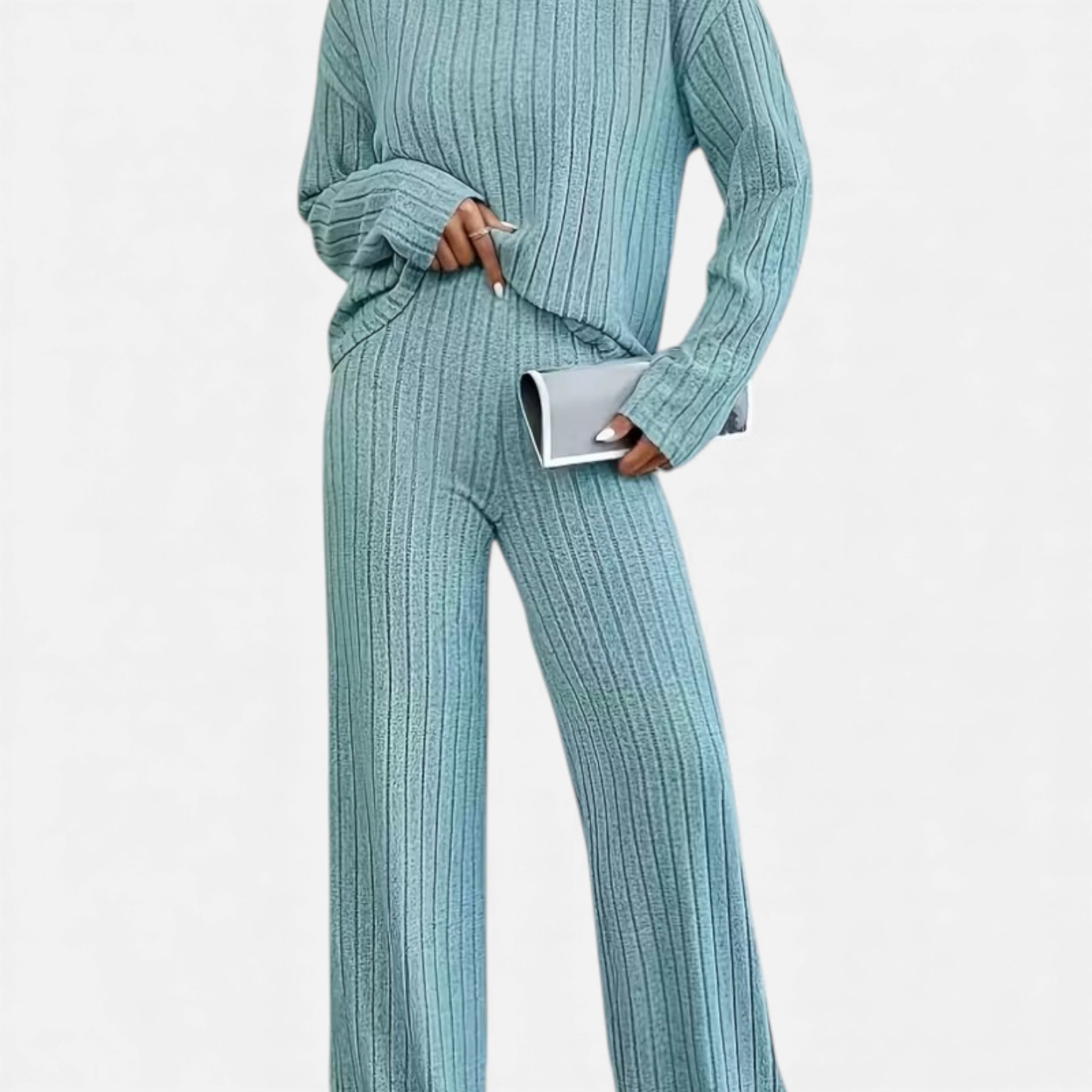 Monvéline | Women’s Two-Piece Set – Refined Ribbed Comfort