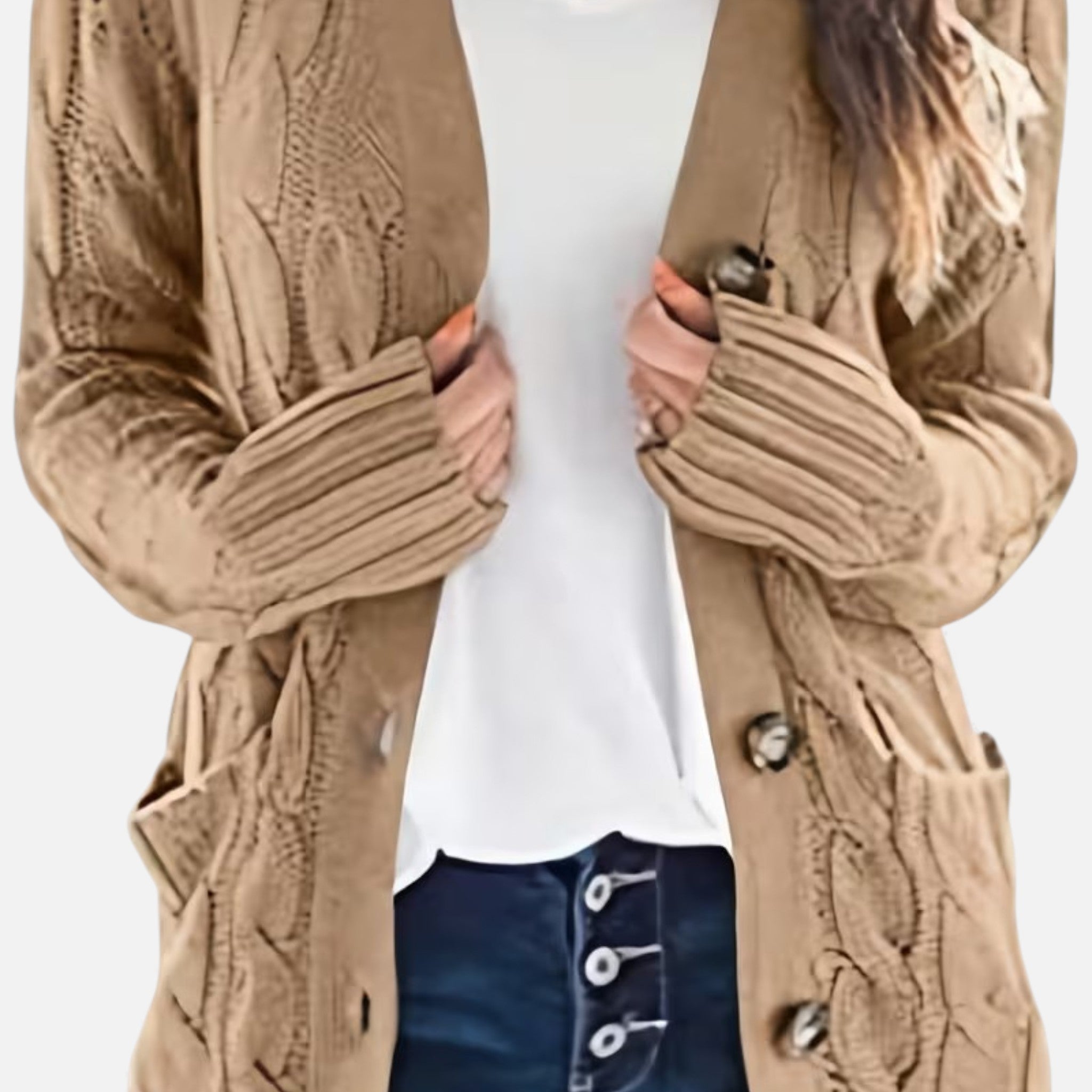 Monvéline | Women’s Cable Knit Cardigan – Heritage Soft-Touch Warmth