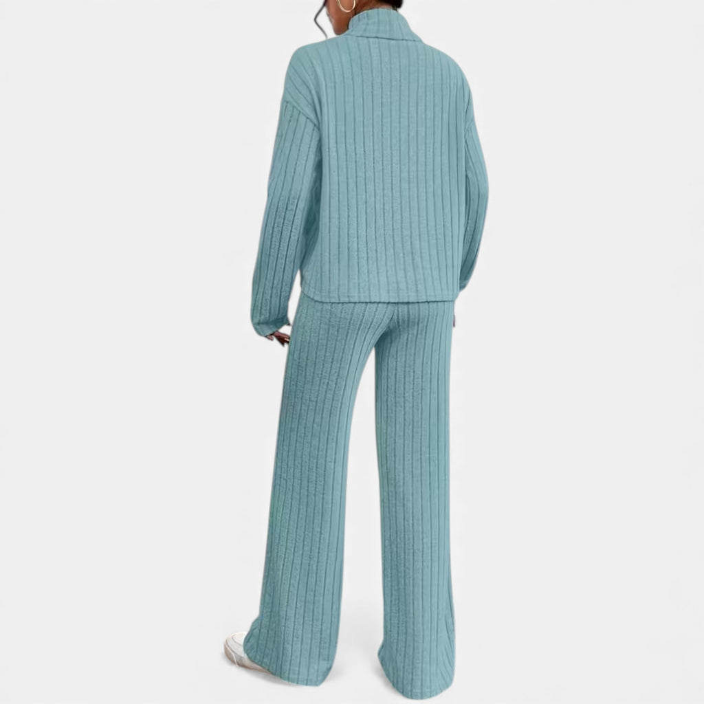 Monvéline | Women’s Two-Piece Set – Refined Ribbed Comfort