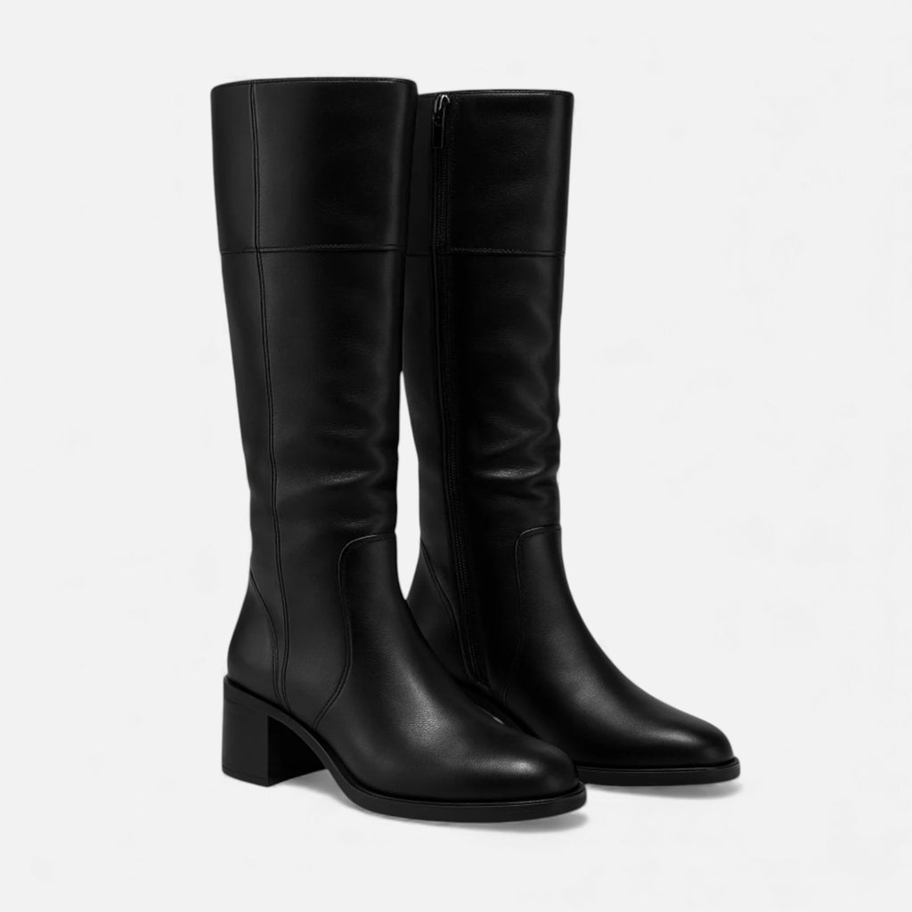 Monvéline | Women’s Leather Boots – Knee-High Sculpted Elegance