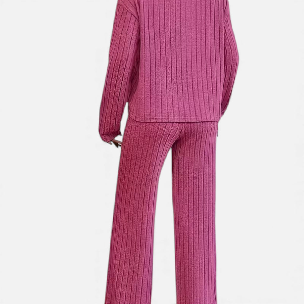 Monvéline | Women’s Two-Piece Set – Refined Ribbed Comfort