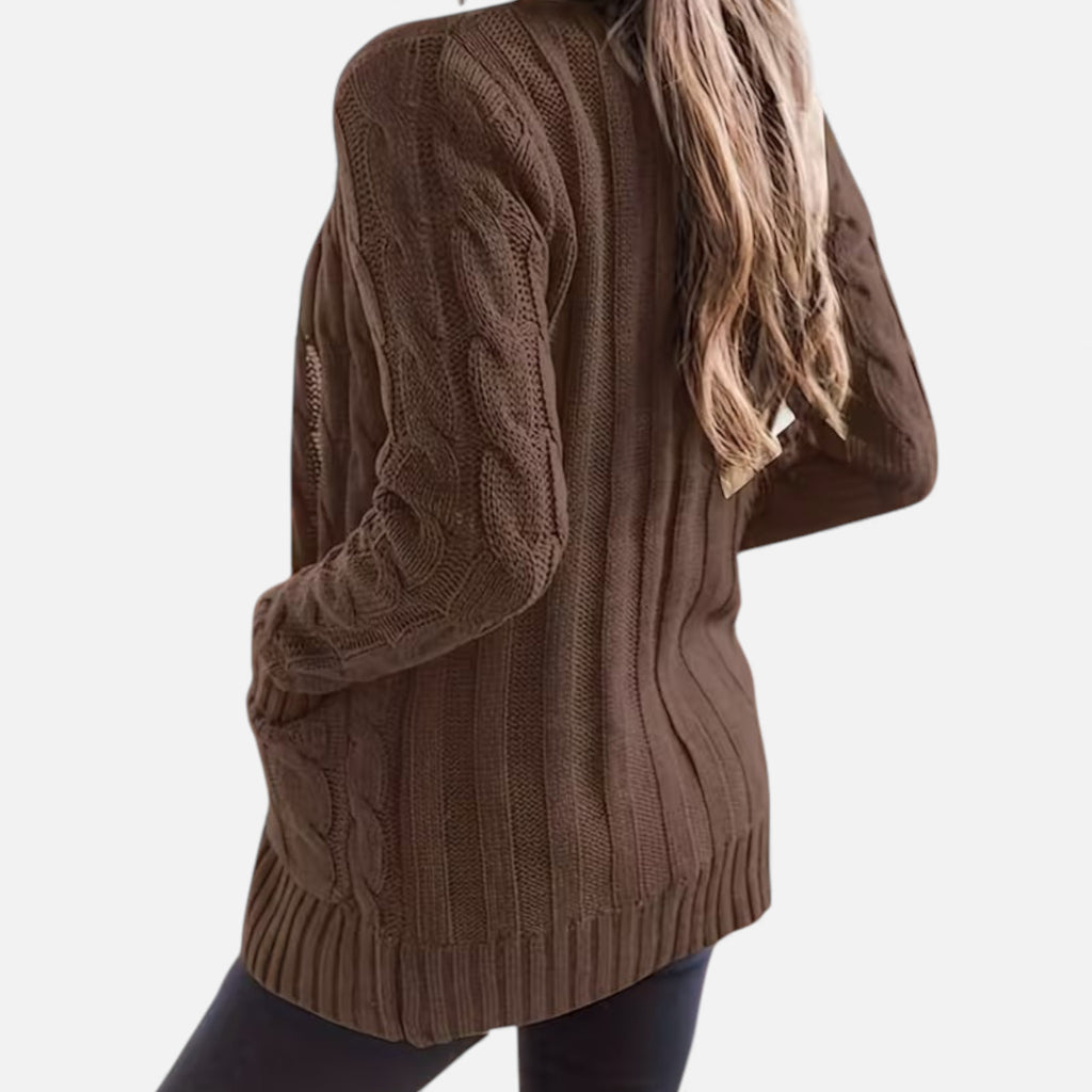 Monvéline | Women’s Cable Knit Cardigan – Heritage Soft-Touch Warmth