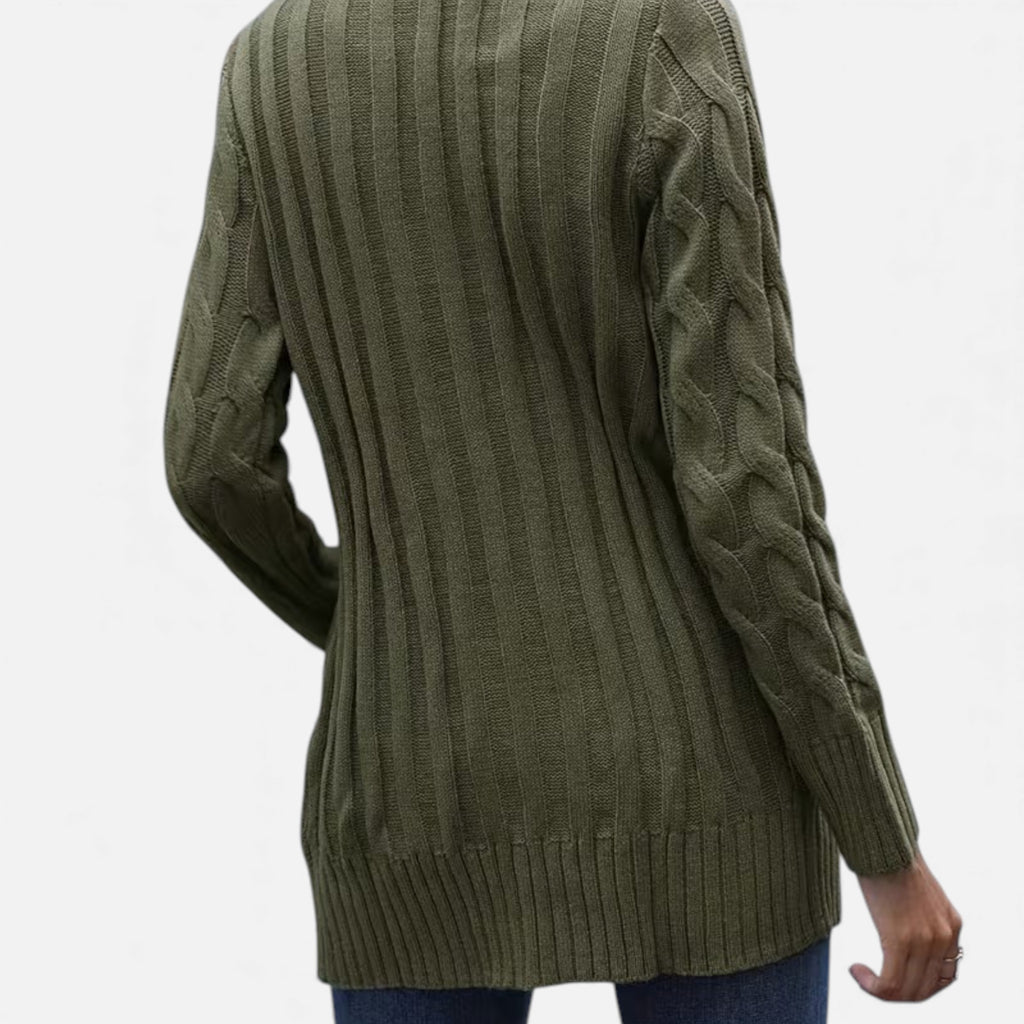 Monvéline | Women’s Cable Knit Cardigan – Heritage Soft-Touch Warmth