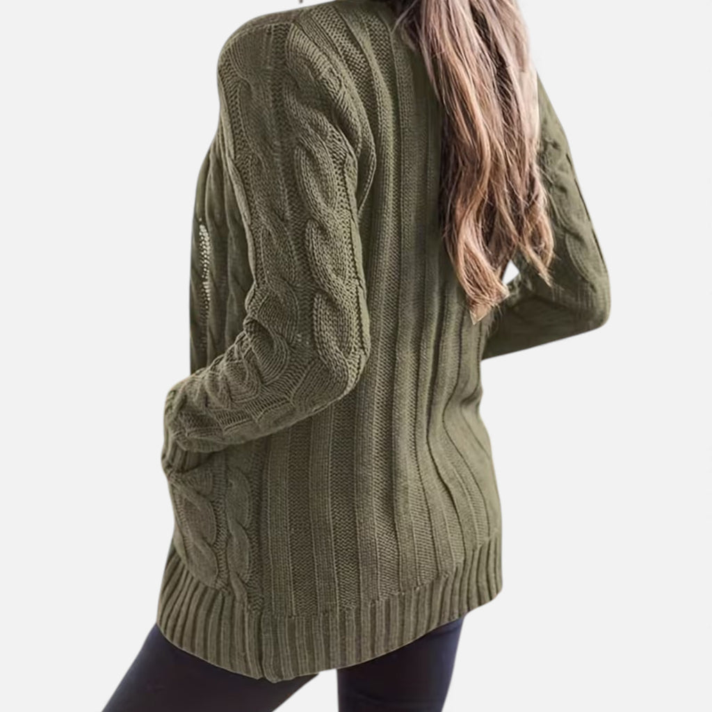 Monvéline | Women’s Cable Knit Cardigan – Heritage Soft-Touch Warmth