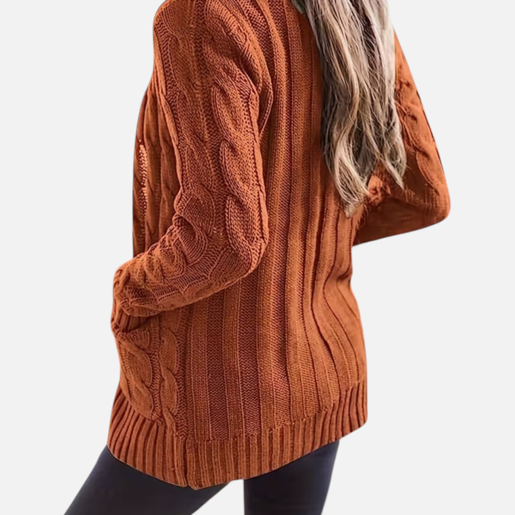 Monvéline | Women’s Cable Knit Cardigan – Heritage Soft-Touch Warmth
