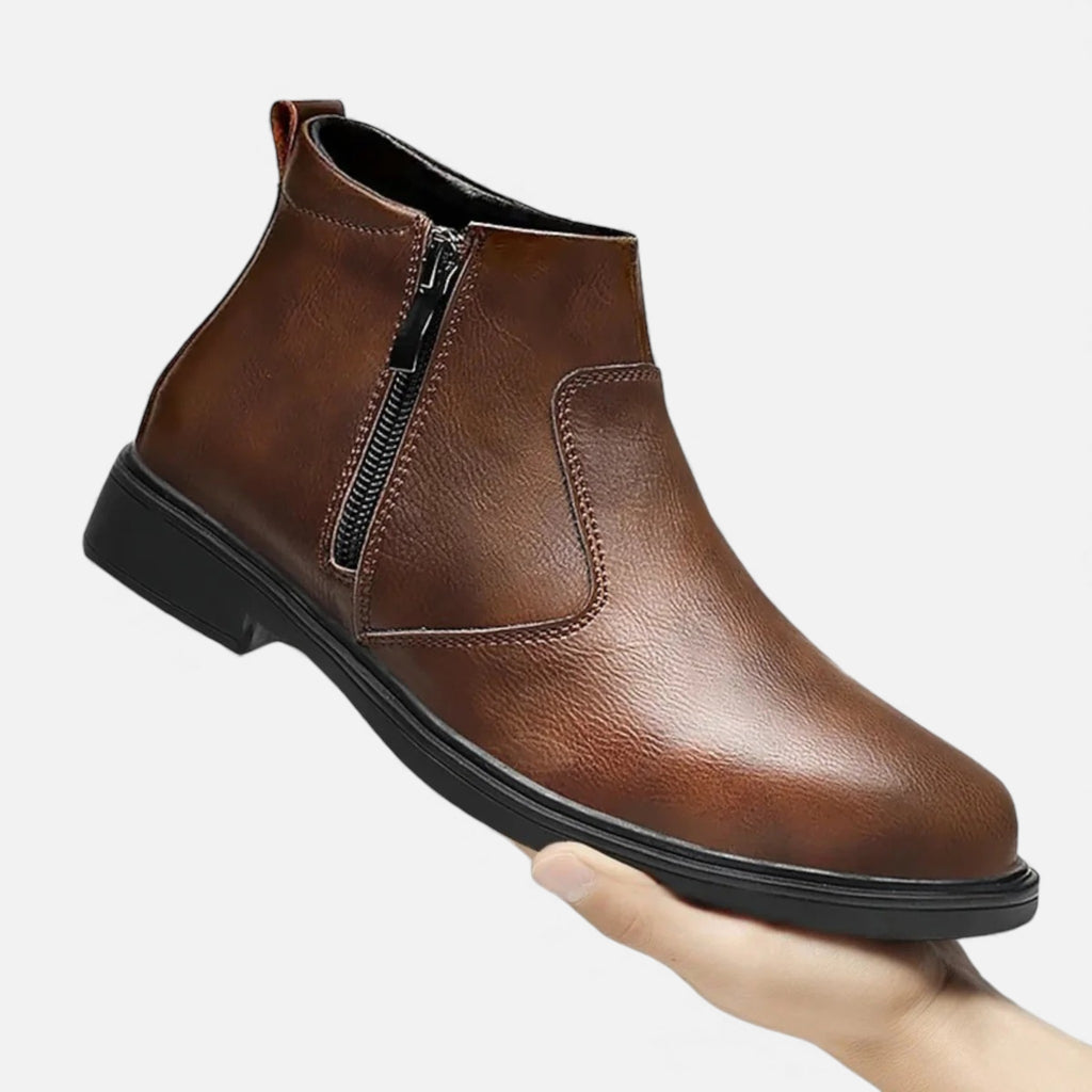 Monvéline | Men’s Leather Side-Zip Chelsea Boots