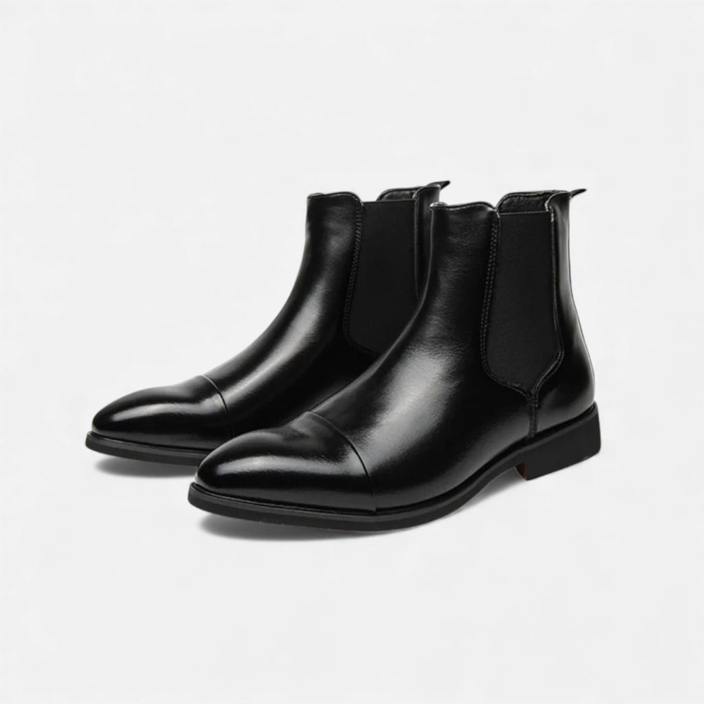 Monvéline | Men’s Polished Leather Chelsea Boots