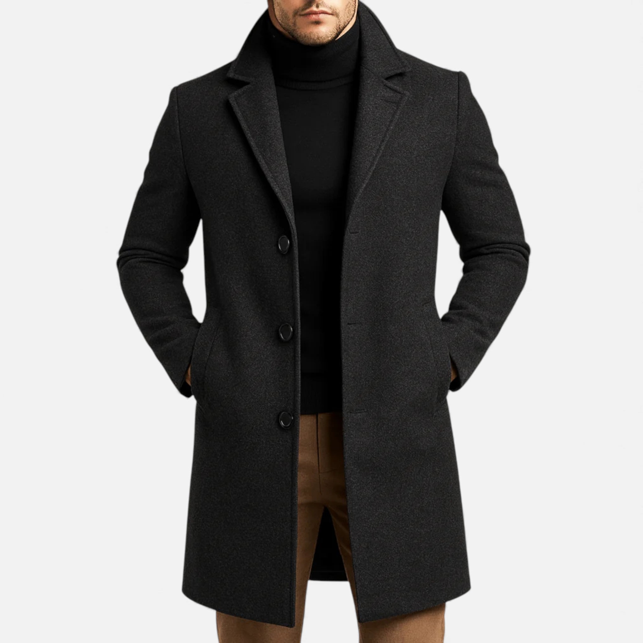 Monvéline | Men’s Long Coat – Timeless Tailored Elegance
