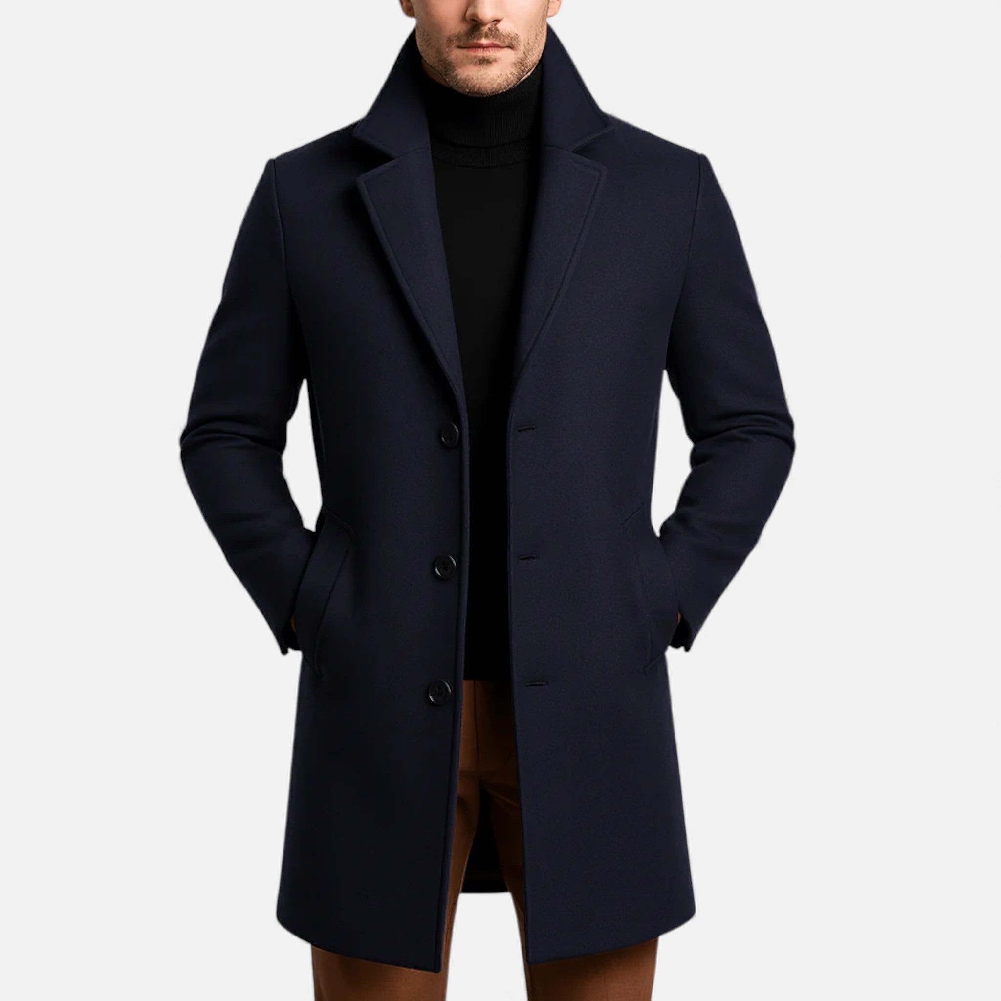 Monvéline | Men’s Long Coat – Timeless Tailored Elegance
