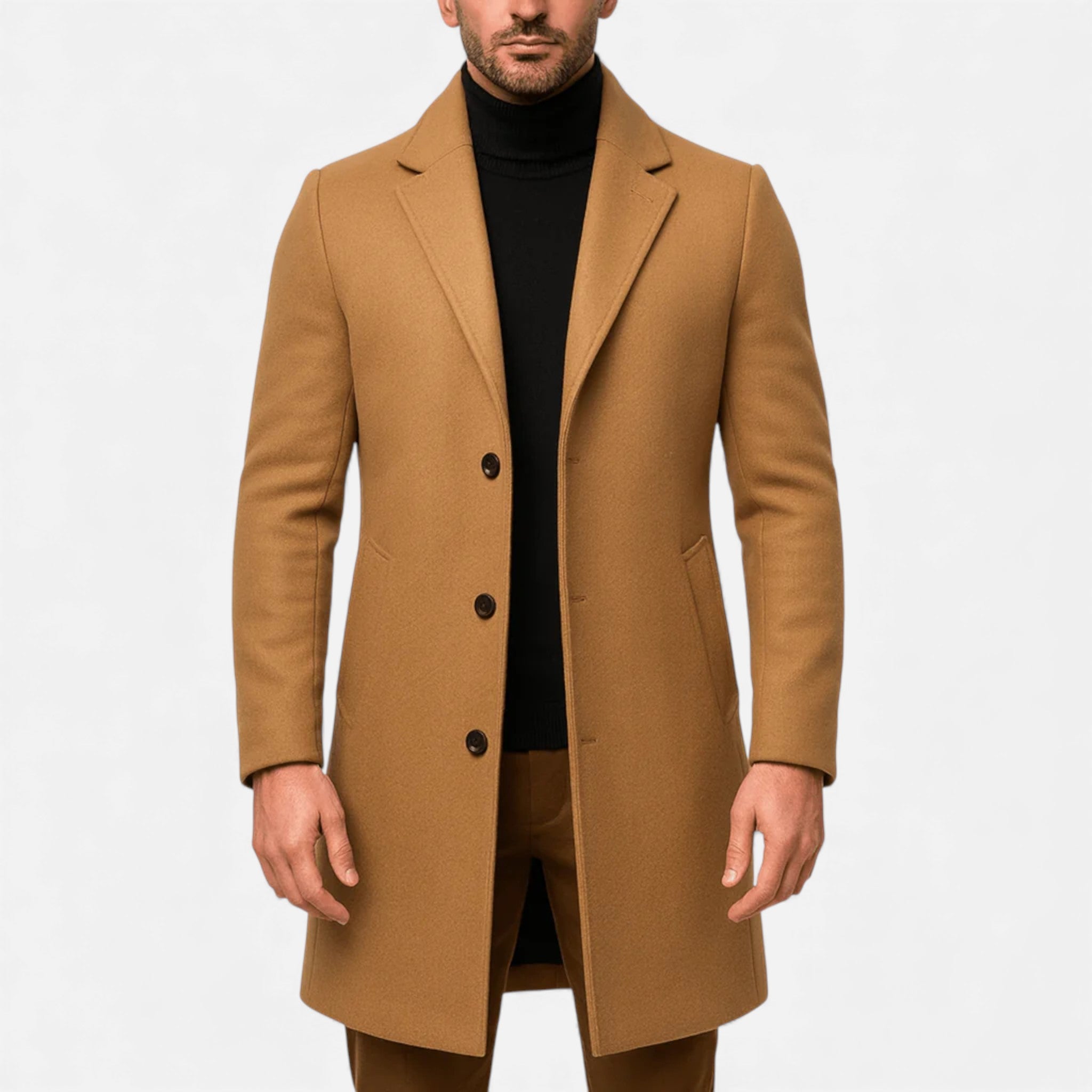 Monvéline | Men’s Long Coat – Timeless Tailored Elegance