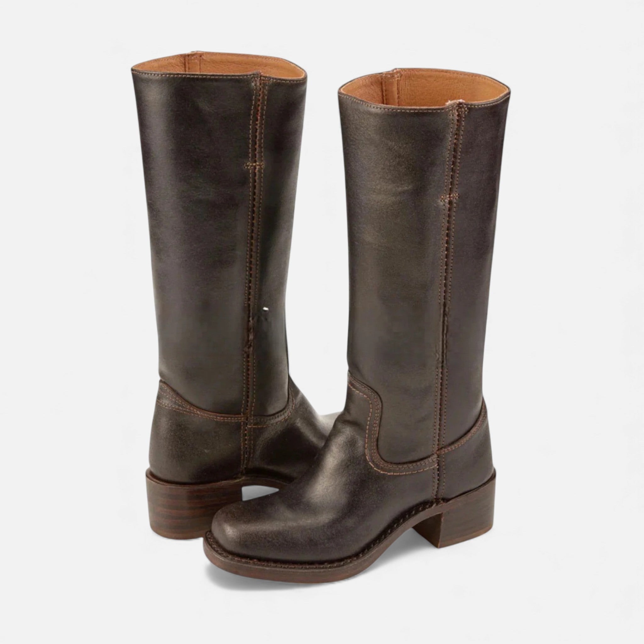 Monvéline | Women’s Knee-High Leather Boots – Classic Silhouette