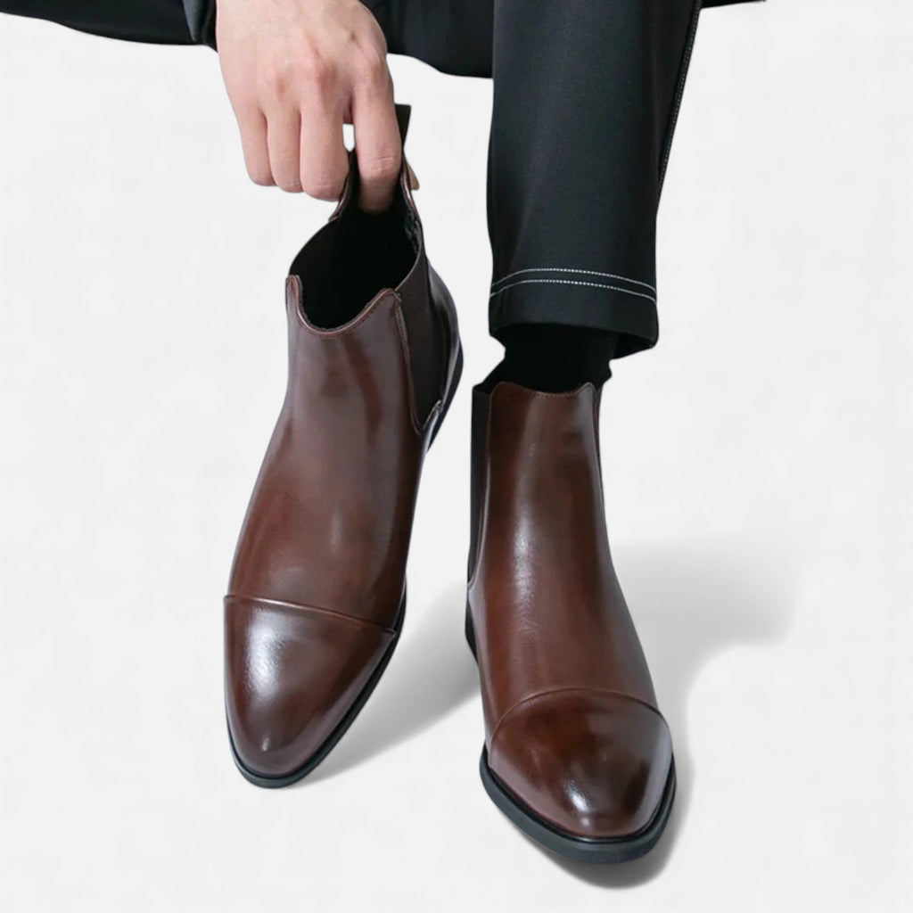 Monvéline | Men’s Polished Leather Chelsea Boots