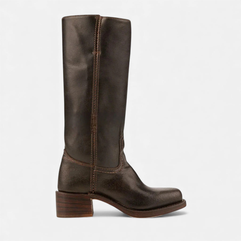 Monvéline | Women’s Knee-High Leather Boots – Classic Silhouette