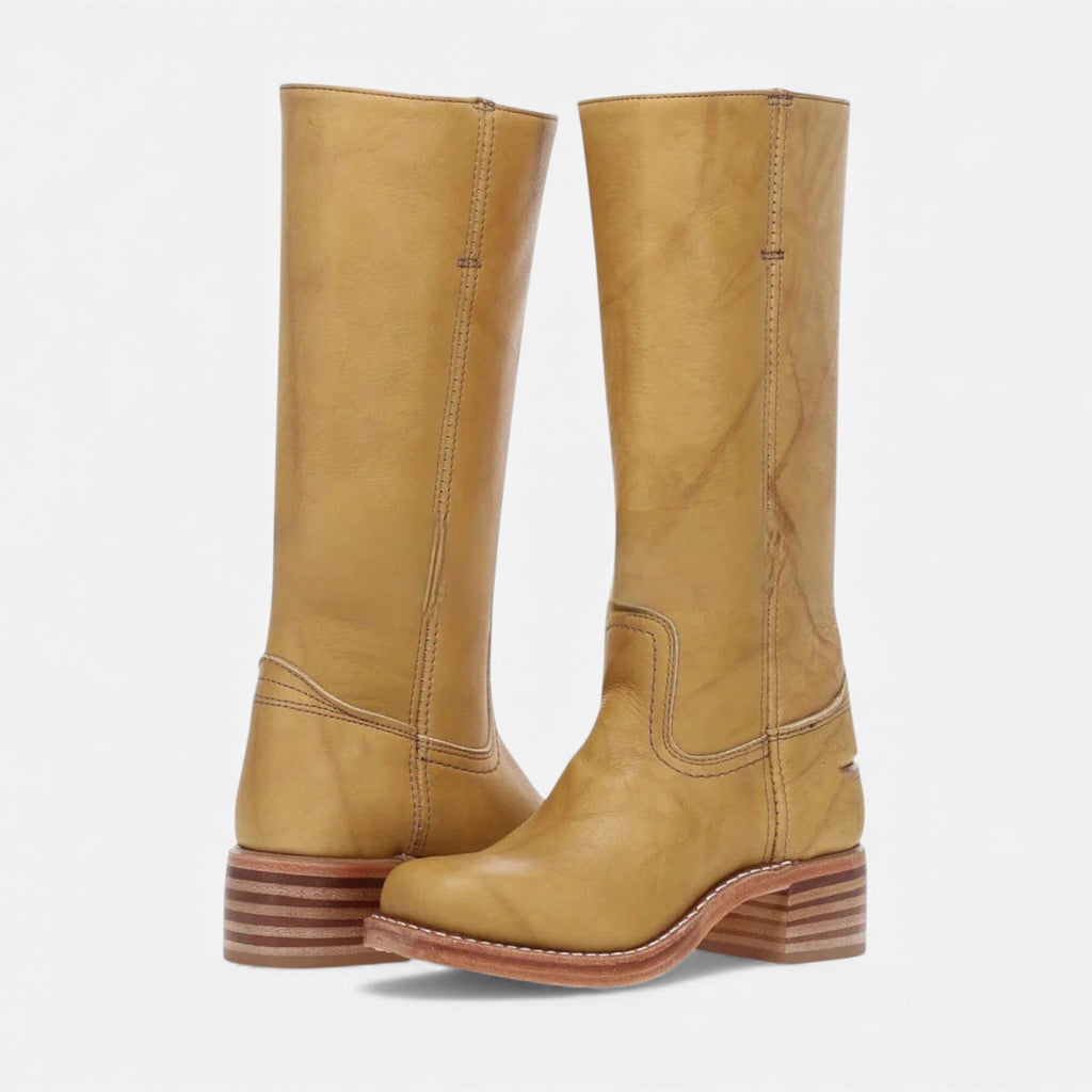 Monvéline | Women’s Knee-High Leather Boots – Classic Silhouette