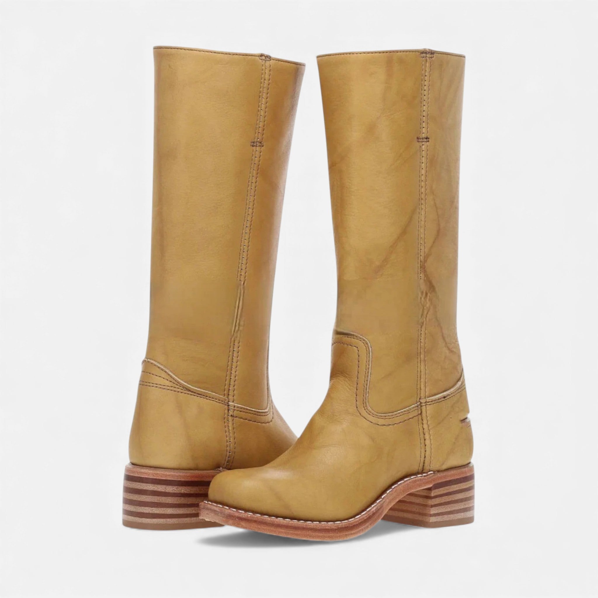 Monvéline | Women’s Knee-High Leather Boots – Classic Silhouette