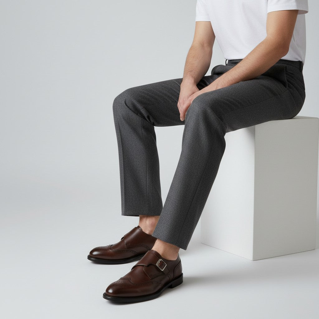 Monvéline | Men’s Monk Strap Brogue Oxfords