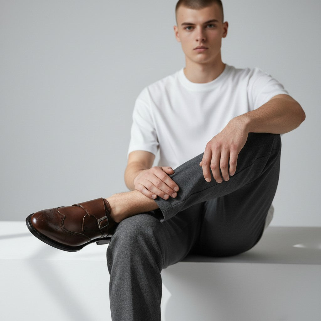 Monvéline | Men’s Monk Strap Brogue Oxfords