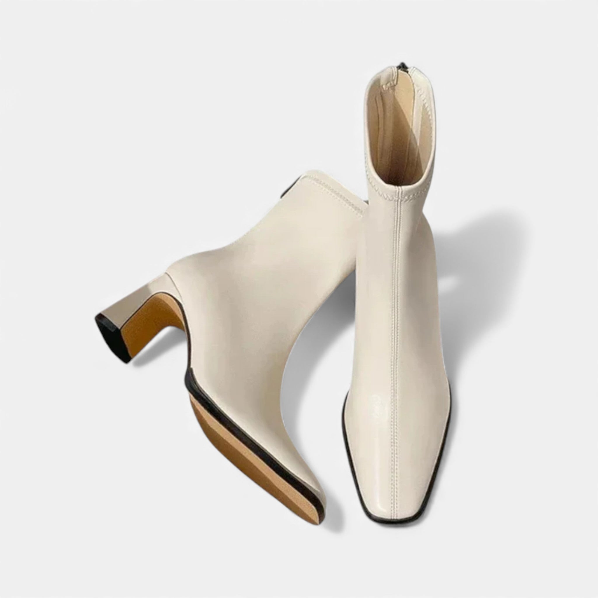 Monvéline | Women’s Square-Toe Ankle Boots – Vintage Sophistication