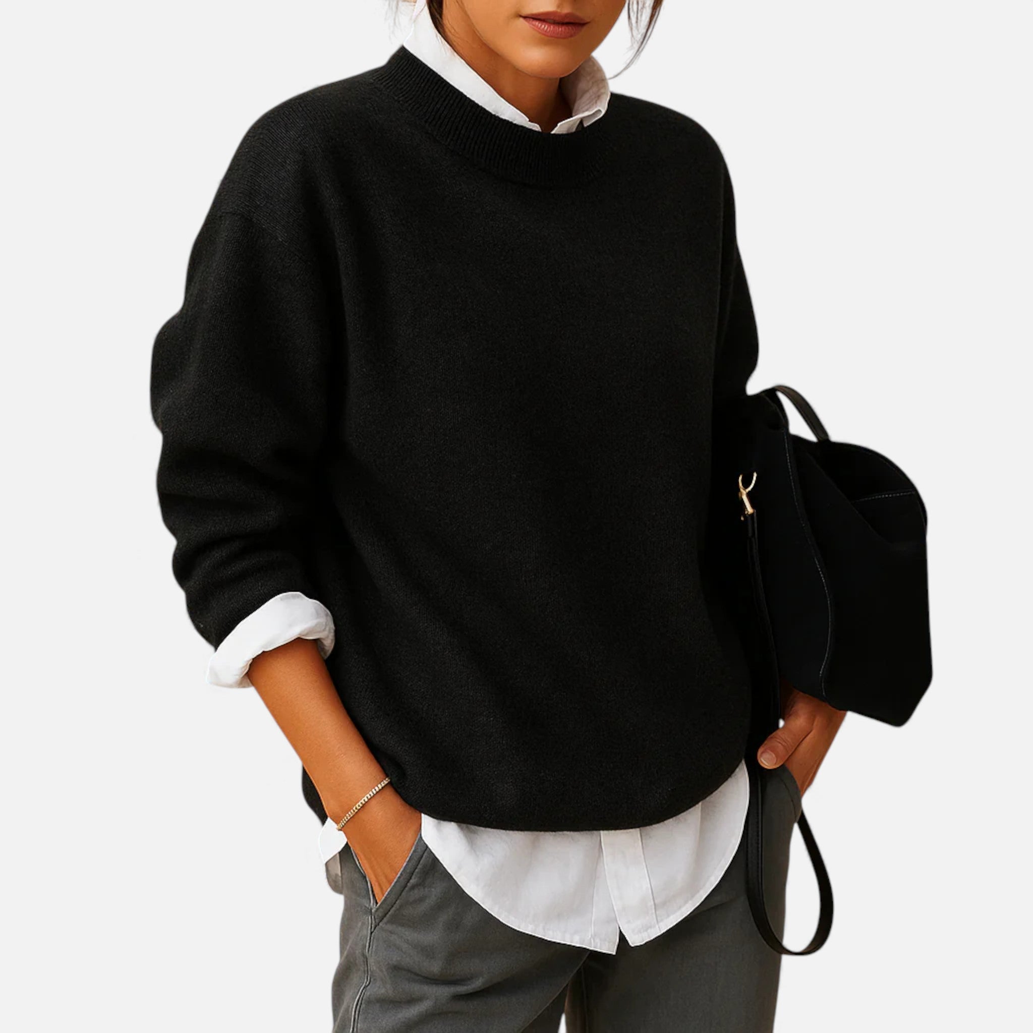 Monvéline | Women’s Cashmere Sweater – Timeless Crewneck Elegance